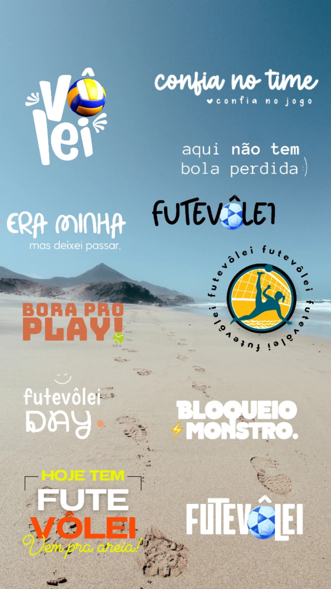 Exemplos de figurinhas para Futevôlei