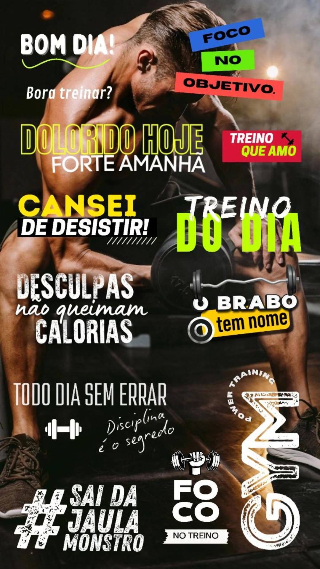 Exemplos de figurinhas para Musculação