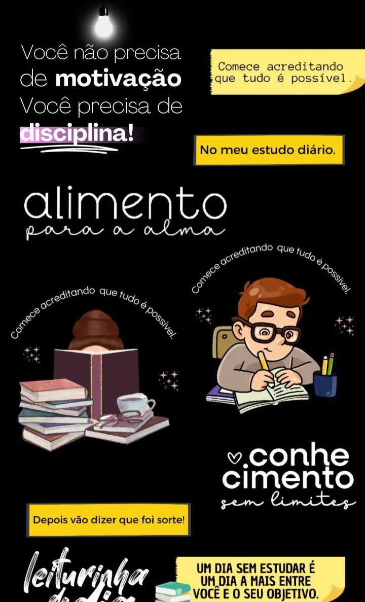 Exemplos de figurinhas sobre Estudos