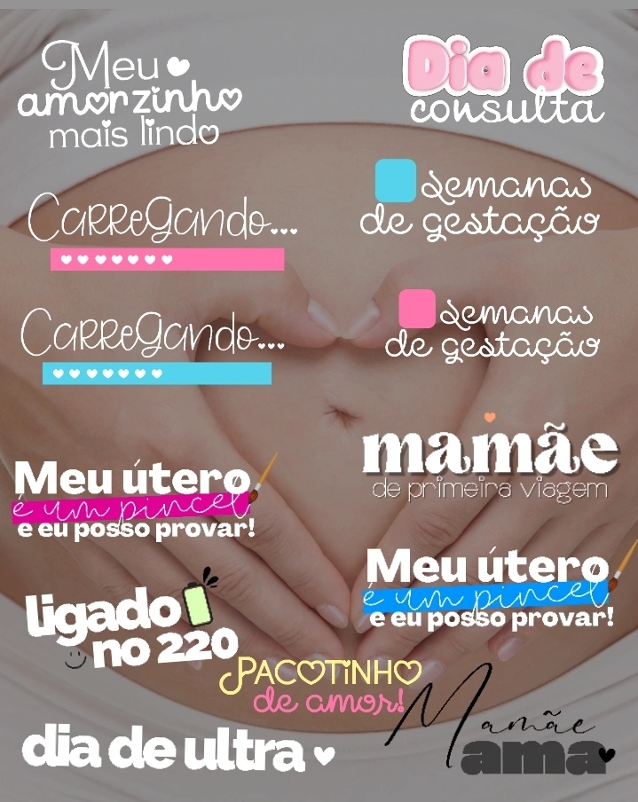 Exemplos de figurinhas sobre Maternidade