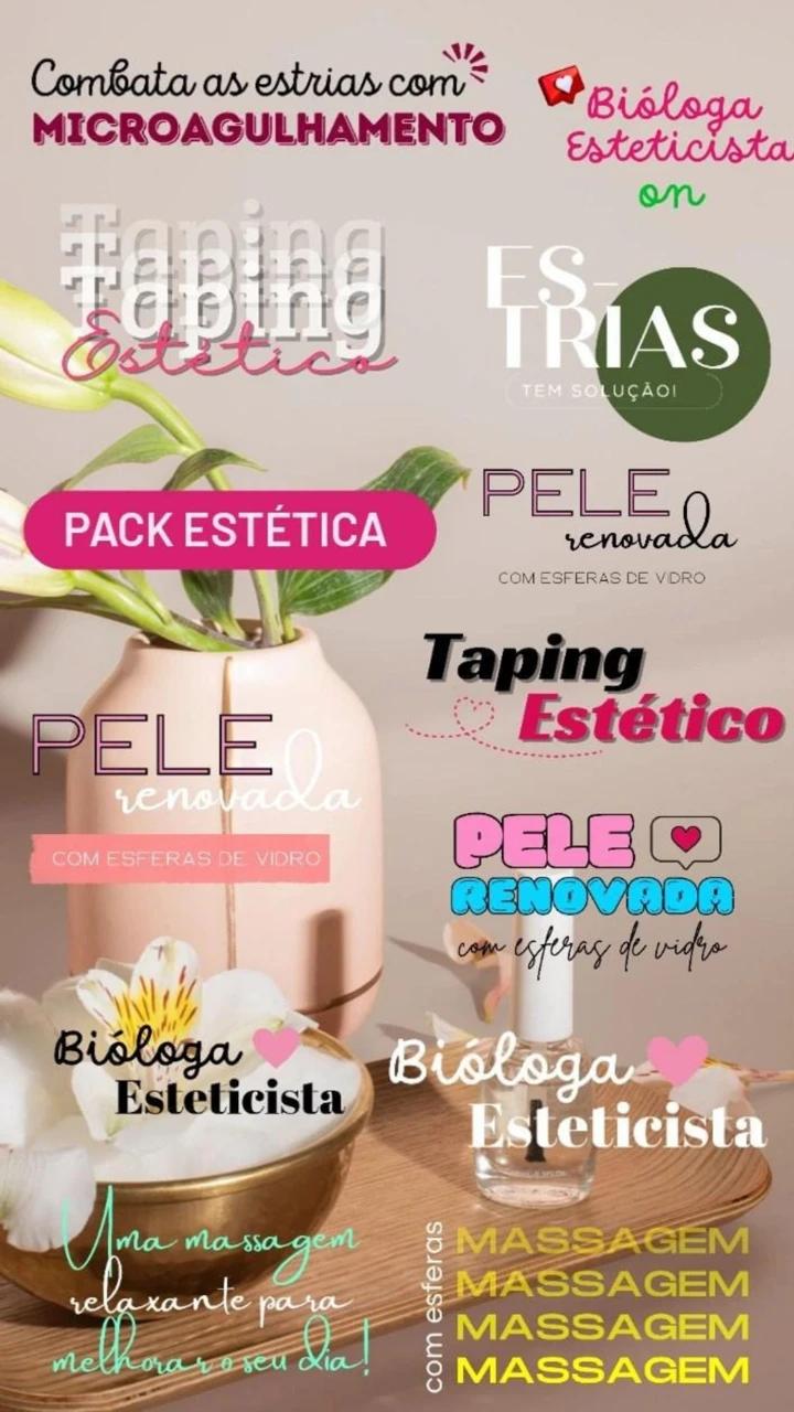 Exemplos de figurinhas para Estética facial