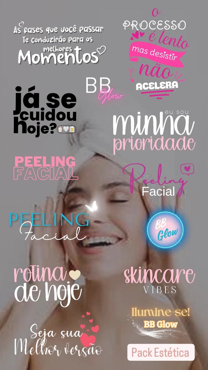 Exemplos de figurinhas para Skincare
